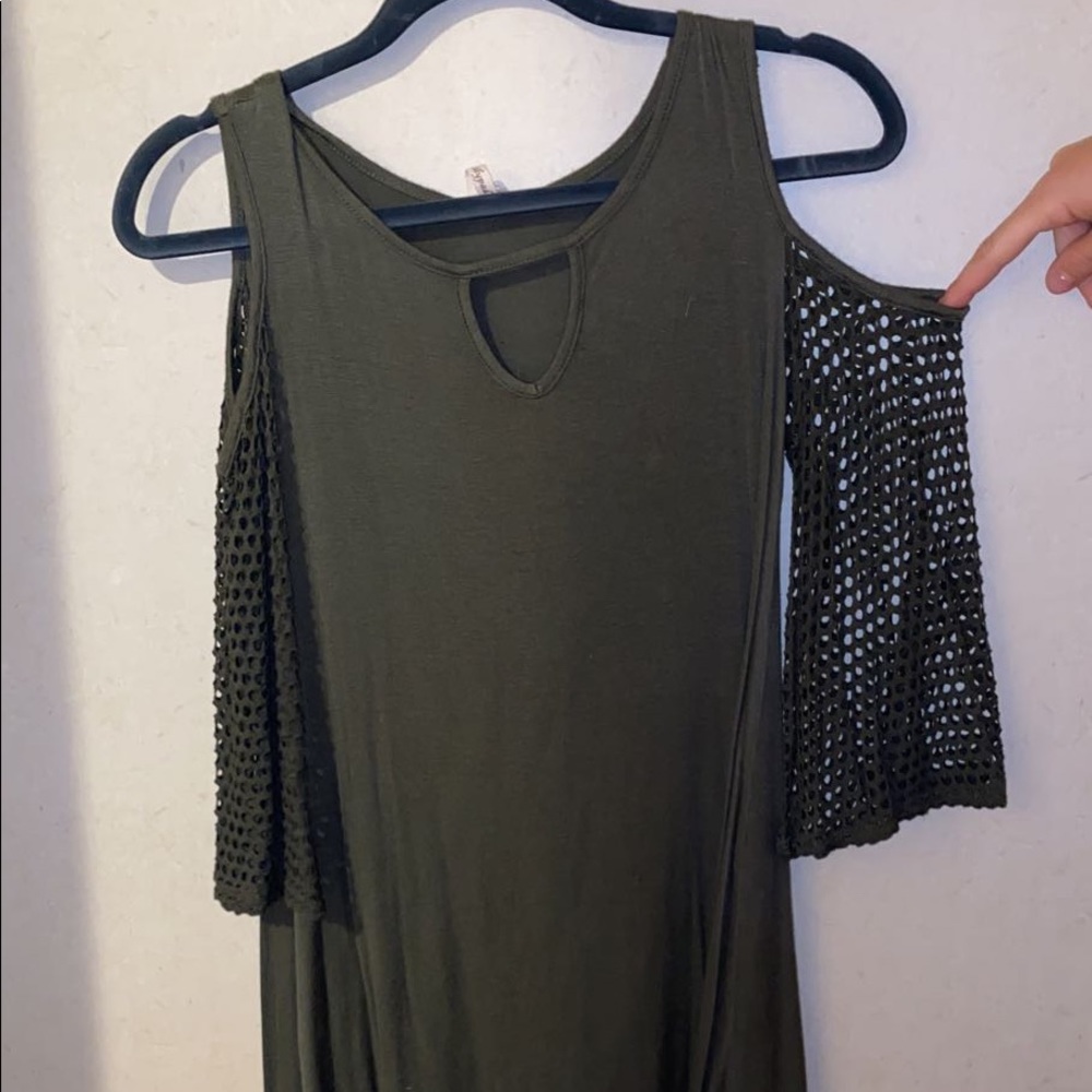 Long olive green blouse